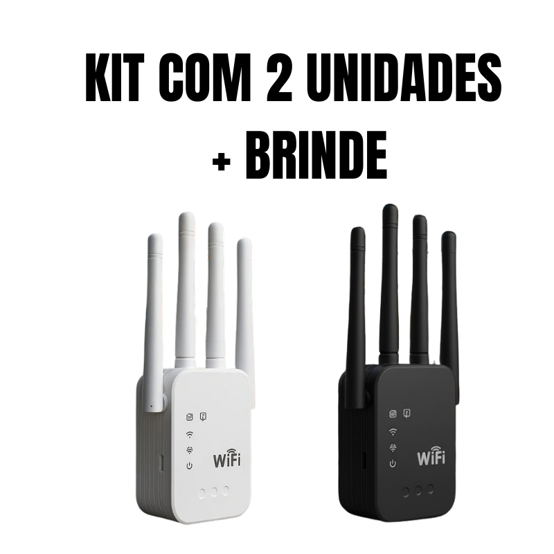 Kit com duas unidades do modem Wi-Fi Turbo